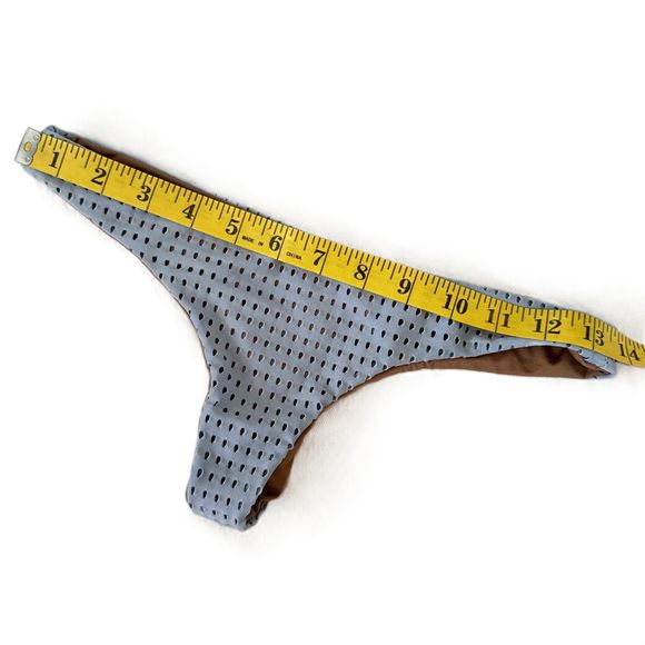 ACACIA SWIMWEAR Mesh Hookipa Thong light Blue Bikini Bottom M Medium - Picture 4 of 4